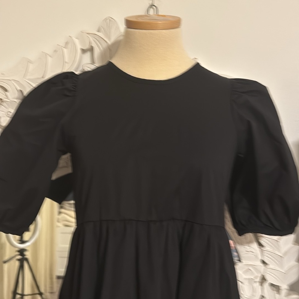 Zara Cotton tiered puffy sleeve dress - Picture 3 of 3